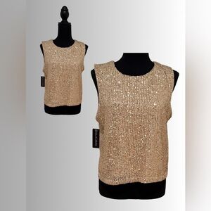 NWT - Z Supply - Sloane Sequin Blouse Champagne - No Sleeve - Size M